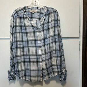 EUC Loft plaid blouse